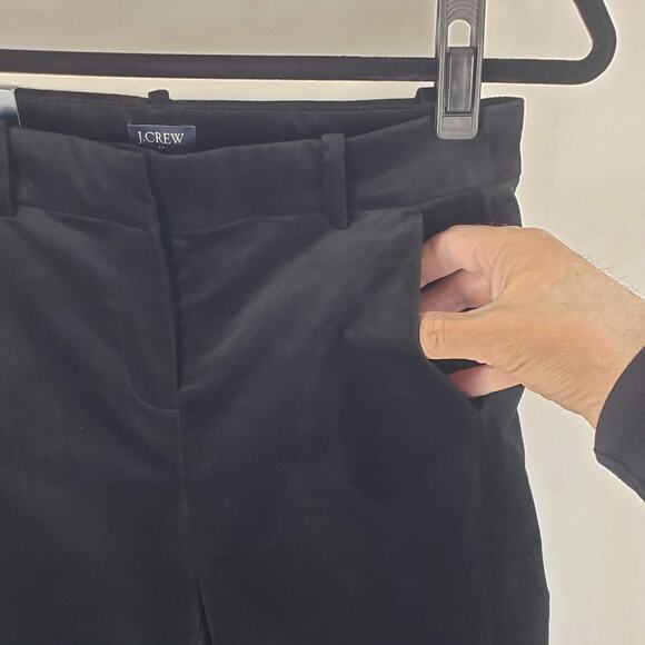 NWT J.Crew Kallie Black Velvet Straight Leg 98% Cotton Stretch Mid Rise Pants 2 - Picture 8 of 16